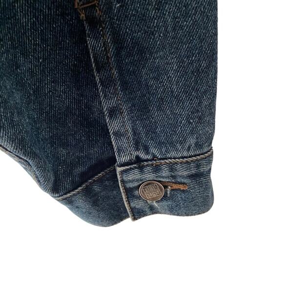 Anchor Blue Vintage Global Workwear Mens Denim Jean Leather Jacket size medium - Picture 6 of 9